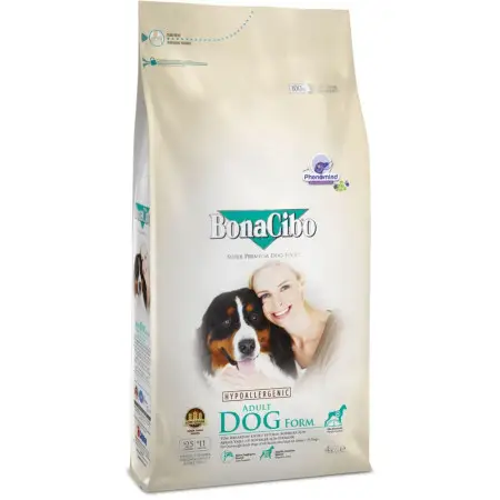 Сухой корм BonaCibo Adult Dog Form Senior/Over Weight-Chicken для взрослых собак с лишним весом и для стареющих собак (9+) с мясом курицы, анчоусами и рисом 4 кг