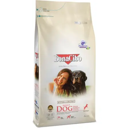 Сухой корм BonaCibo Adult Dog High Energy Chicken&Rice with Anchovy с мясом курицы, анчоусами и рисом для взрослых активных собак всех пород 4 кг