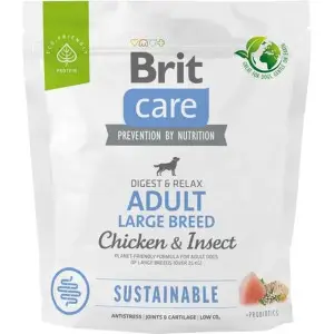 Сухой корм Brit Care Dog Sustainable Adult Large Breed для собак больших пород с курицей и насекомыми 1кг
