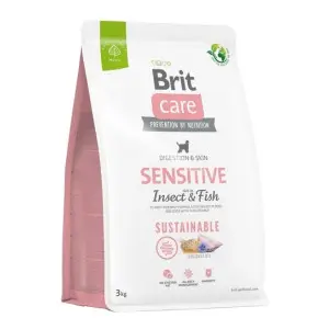 Сухой корм Brit Care Dog Sustainable Sensitive для собак с чувствительным пищеварением, с рыбой и насекомыми, 3 кг