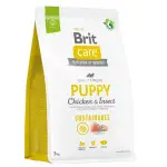 Сухой корм Brit Care Dog Sustainable Puppy для щенков, с курицей и насекомыми, 12 кг