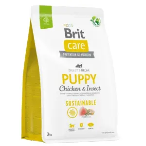 Сухой корм Brit Care Dog Sustainable Puppy для щенков, с курицей и насекомыми, 12 кг