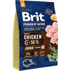 Сухий корм Brit Premium Dog Junior M для цуценят та юніорів середніх порід, з куркою, 15 кг