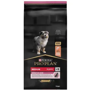 Сухой корм для щенков подверженных аллергии Purina Pro Plan Puppy Medium Sensitive Skin, с лососем, 12 кг