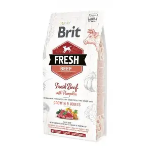 Сухой корм Brit Fresh для щенков и молодых собак больших пород, с говядиной и тыквой, 12 кг
