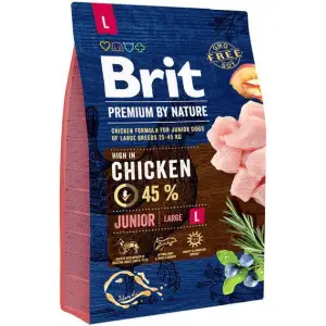 Сухий корм Brit Premium Dog Junior L для цуценят та юніорів великих порід, з куркою, 3 кг