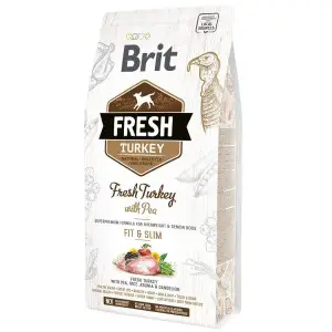 Сухой корм Brit Fresh для взрослых собак, с лишним весом, с индейкой и горохом, 2,5 кг