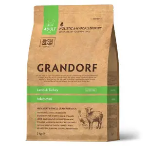 Сухий корм для дорослих собак дрібних порід Grandorf LAMB & TURKEY ADULT міні ягня з індичкою, 8 кг