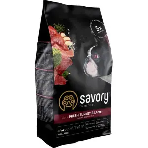 Сухий корм Savory Small для собак малих порід, зі свіжим ягням та індичкою, 1 кг