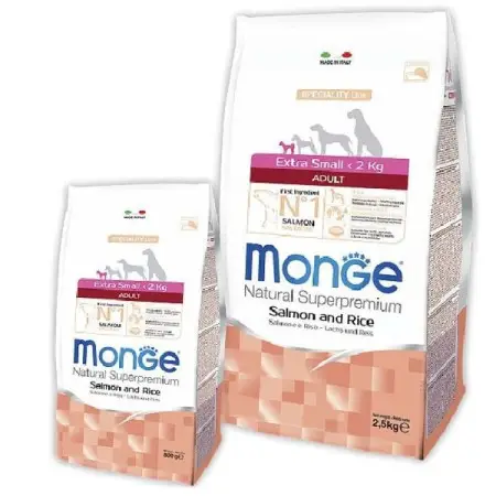 Сухий корм для собак Monge Dog Extra Small Adult лосось з рисом, 2,5 кг