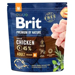 Сухий корм Brit Premium Dog Adult M для дорослих собак середніх порід, з куркою, 1 кг