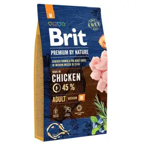 Сухий корм Brit Premium Dog Adult M для дорослих собак середніх порід, з куркою, 8 кг