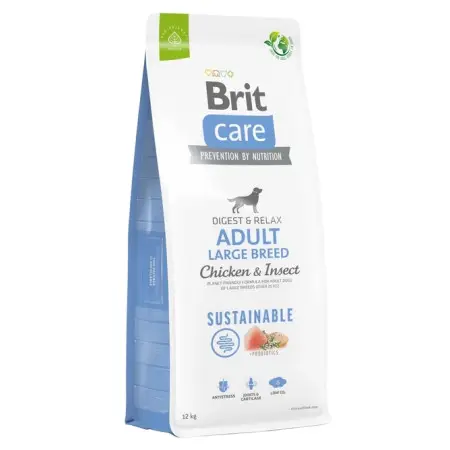 Сухой корм Brit Care Dog Sustainable Adult Large Breed для собак больших пород, с курицей и насекомыми, 12 кг