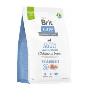 Сухой корм Brit Care Dog Sustainable Adult Large Breed для собак больших пород, с курицей и насекомыми, 3 кг