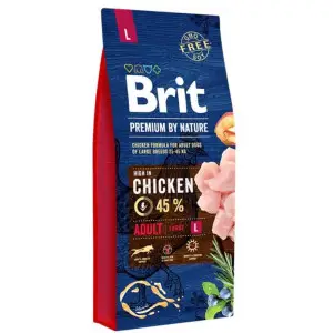 Сухий корм Brit Premium Dog Adult L для дорослих собак великих порід, з куркою, 15 кг