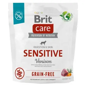 Сухой корм Brit Care Dog Grain-free Sensitive для собак с чувствительным пищеварением, беззерновой с олениной, 1 кг