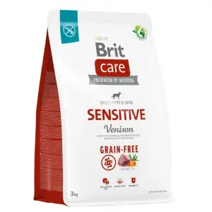 Сухой корм Brit Care Dog Grain-free Sensitive для собак с чувствительным пищеварением, беззерновой с олениной, 3 кг