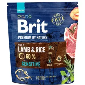 Сухий корм Brit Premium Dog Sensitive Lamb для собак з чутливим травленням, з ягням, 1 кг