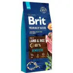 Сухий корм Brit Premium Dog Sensitive Lamb для собак з чутливим травленням, з ягням, 15 кг