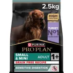 Сухой корм для собак с чувствительным пищеварением Purina Pro Plan Small&Mini 1+ Sensitive Digestion с индейкой 2,5 кг