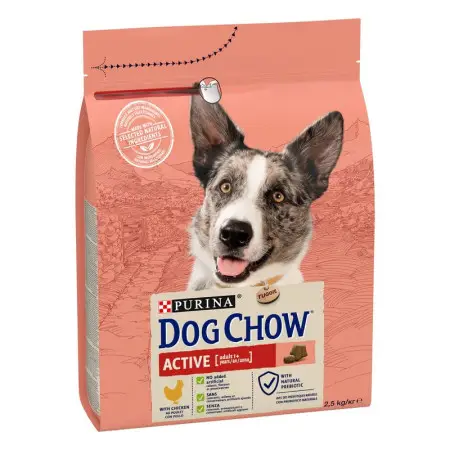 Сухой корм для собак с повышенной активностью Dog Chow Active Adult 1+, с курицей, 2,5 кг