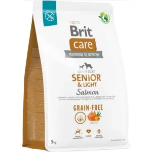 Сухой корм Brit Care Dog Grain-free Senior & Light для стареющих собак, беззерновой с лососем, 12 кг