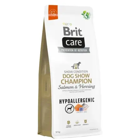 Сухой корм Brit Care Dog Hypoallergenic Dog Show Champion для выставочных собак, с лососем и селедкой, 12 кг