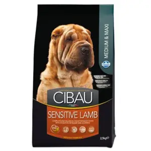 Сухий корм Фарміна Farmina Cibau Sensitive Adult Medium & Maxi для собак середніх та великих порід із чутливим травленням з ягням 2,5 кг