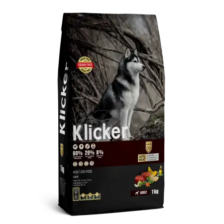 Сухий корм Klicker Холістик беззерновий для дорослих собак з ЯГНЯМ 1кг.