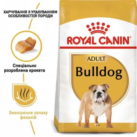 Сухий корм Royal Canin Bulldog Adult для дорослих собак породи Бульдог, 12 кг