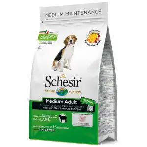 Сухий монопротеїновий корм Schesir Dog Medium Adult Lamb для дорослих собак середніх порід з ягням 3 кг