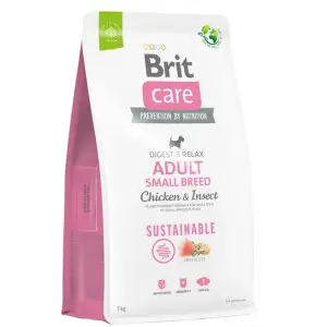 Сухой корм Brit Care Dog Sustainable Adult Small Breed для собак малых пород, с курицей и насекомыми, 3 кг