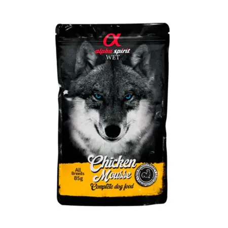 Вологий корм Alpha Spirit Chicken Mousse для собак, мусс з куркою 85 г