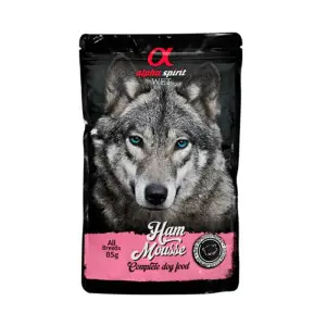 Вологий корм Alpha Spirit Ham Mousse для собак, мусс з шинкою 85 г