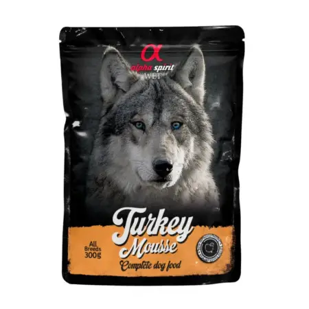 Вологий корм Alpha Spirit Turkey Mousse для собак, мусс з індичкою 300 г