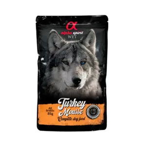 Вологий корм Alpha Spirit Turkey Mousse для собак, мусс з індичкою 85 г