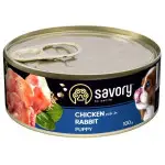 Вологий корм Savory для цуценят усіх порід, з кроликом і куркою, 100 г