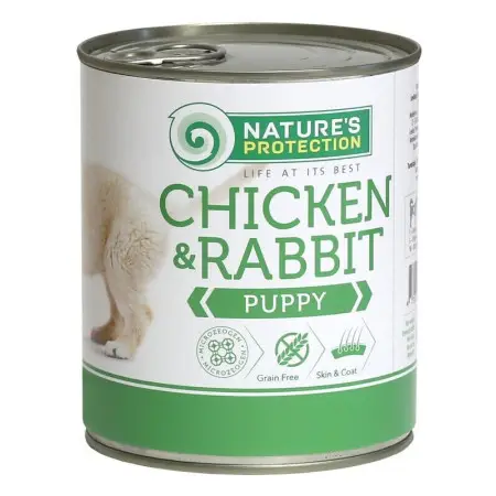 Вологий корм для цуценят всіх порід з курятиною та кролятиною Nature's Protection Puppy chicken & rabbit 400г