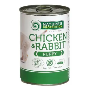 Вологий корм для цуценят всіх порід з курятиною та кролятиною Nature's Protection Puppy chicken & rabbit 800г