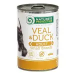 Вологий корм для дорослих собак малих порід з телятиною та качкою Nature's Protection Adult small breed Veal & Duck 400г