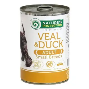 Вологий корм для дорослих собак малих порід з телятиною та качкою Nature's Protection Adult small breed Veal & Duck 400г