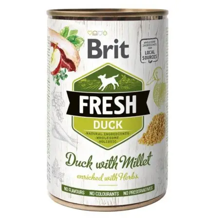Консервований корм Brit Fresh Duck/Millet для собак, з качкою та пшоном, 400 г