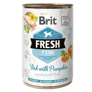 Консервований корм Brit Fresh Fish/Pumpkin для собак, з рибою та гарбузом, 400 г