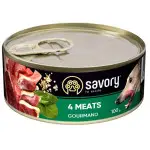 Вологий корм Savory для дорослих собак усіх порід, з чотирма видами м'яса, 100 г