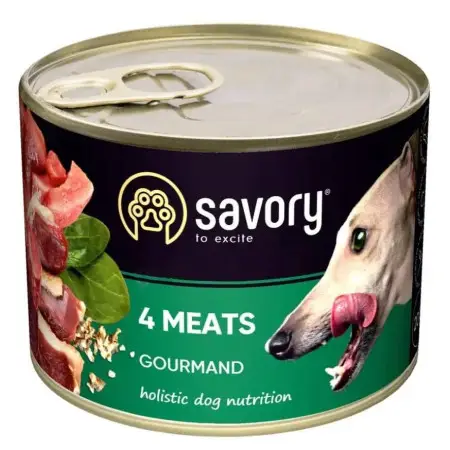 Вологий корм Savory для дорослих собак усіх порід, з чотирма видами м'яса, 200 г