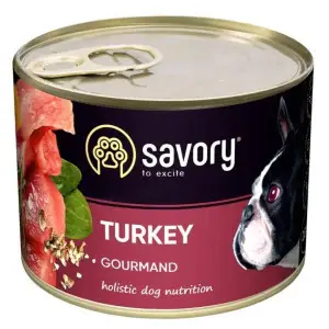 Вологий корм Savory для дорослих собак усіх порід, з індичкою, 200 г