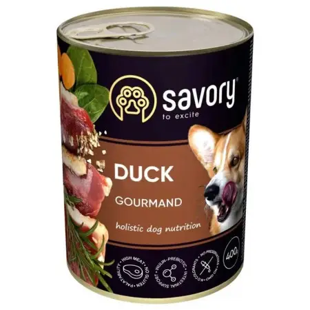 Вологий корм Savory для дорослих собак усіх порід, з качкою, 400 г