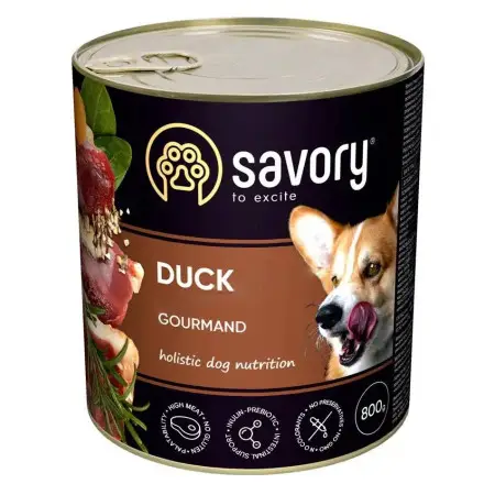 Вологий корм Savory для дорослих собак усіх порід, з качкою, 800 г