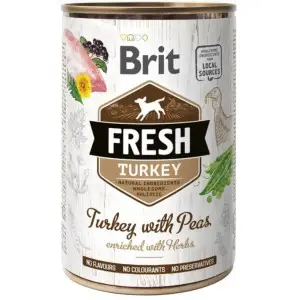 Консервований корм Brit Fresh Turkey/Peas для собак, з індичкою та горошком, 400 г