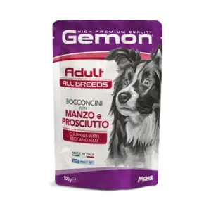 Вологий корм для собак Gemon Dog Wet Adult яловичина з шинкою 100 г